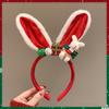 Santa Christmas Headband Elk Hair Hoop Plush Bow Red Hair Band  Christmas Decoration