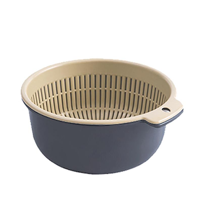 Kitchen Double-Layer Drain Basket Rotatable Storage Basket for Washing Vegetables Fruit Colander Baskets Kitchen Tools