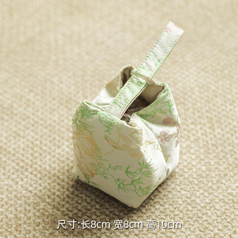Chinese Style Teacup Drawstring Cloth Pouch Teapot Hand Bag Teaware Storage Bag Portable Multifunctional Bag for Tea Household