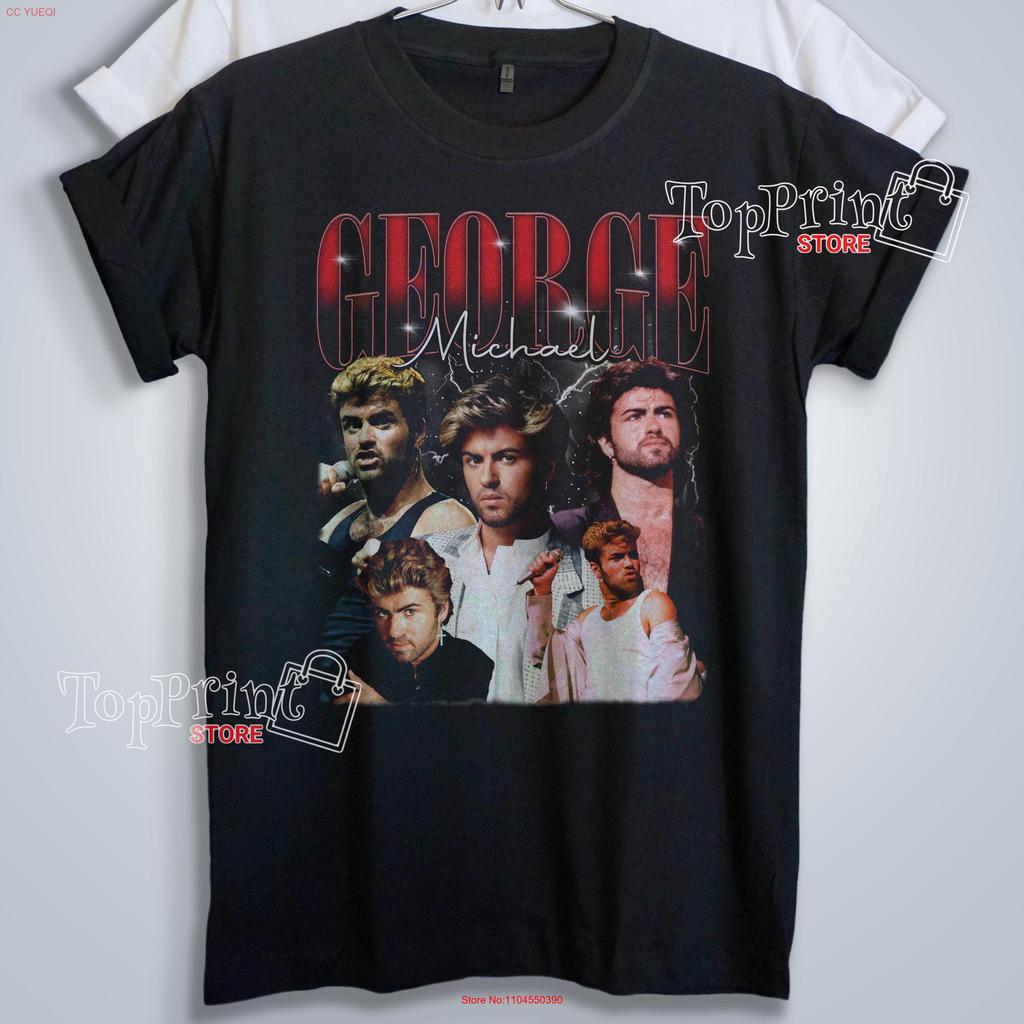 T-shirt Maglione George Michael Retrò Anni '90 Careless Whisperer Merchandising per Fan Omaggio Rap manica lunga o corta