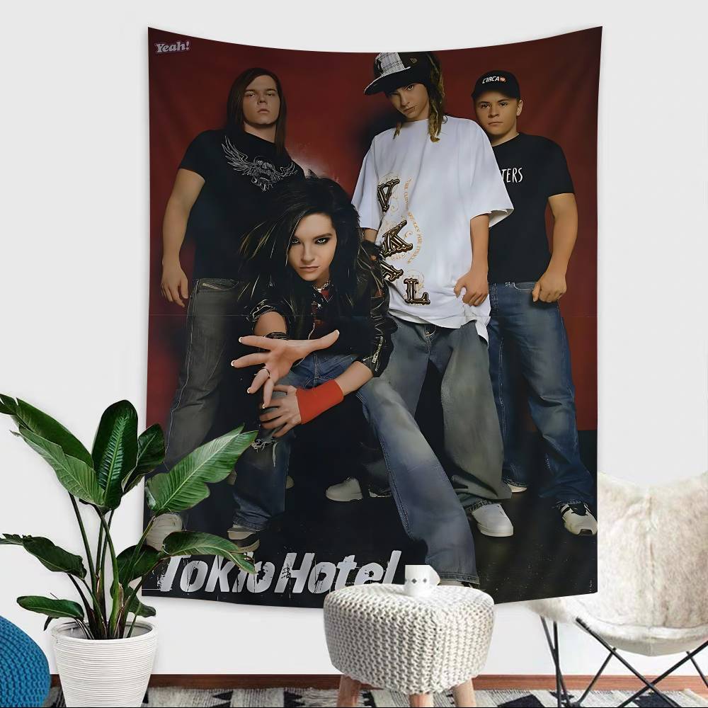 Pop Rock Band TTokio HHotel Chart Tapestry For Living Room Home Dorm Decor Art Home Decor