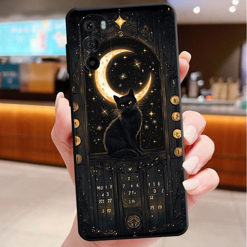 Black Cat Phone Case For Motorola Edge 60 50 40 Pro 60 50 40 30 Ultra Neo Fusion Moto G Play G Stylus G Carcasas