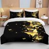 12 Sizes Gold Butterfly Bedding Set Luxury Black Duvet Cover Bedclothes 3d Printed Comforter Bedding Sets For AdultsCute Bed Set