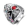 Exaggerated Jewelry Ancient Silver Skull Punk Retro Hoop Ring