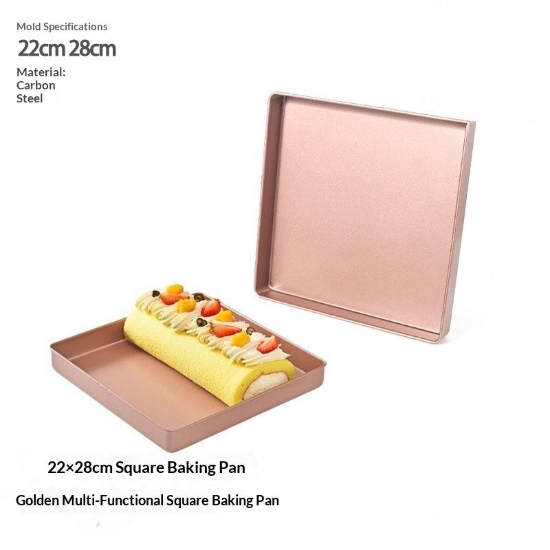 New Square Non-Stick Baking Pan Thickened Carbon Steel Cake Baking Sheet Tray Cookies Pizza Bread Cake Mold Bakeware Tools