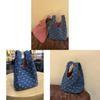 Denim Bow Patterned Crossbody Bag With Contrast Piping For Casual Travel