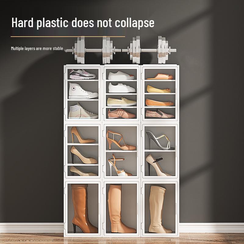 Clear Dustproof Shoe Box: Adjustable, Space-Saving, Large Capacity Shoe Rack for Entryway Organization