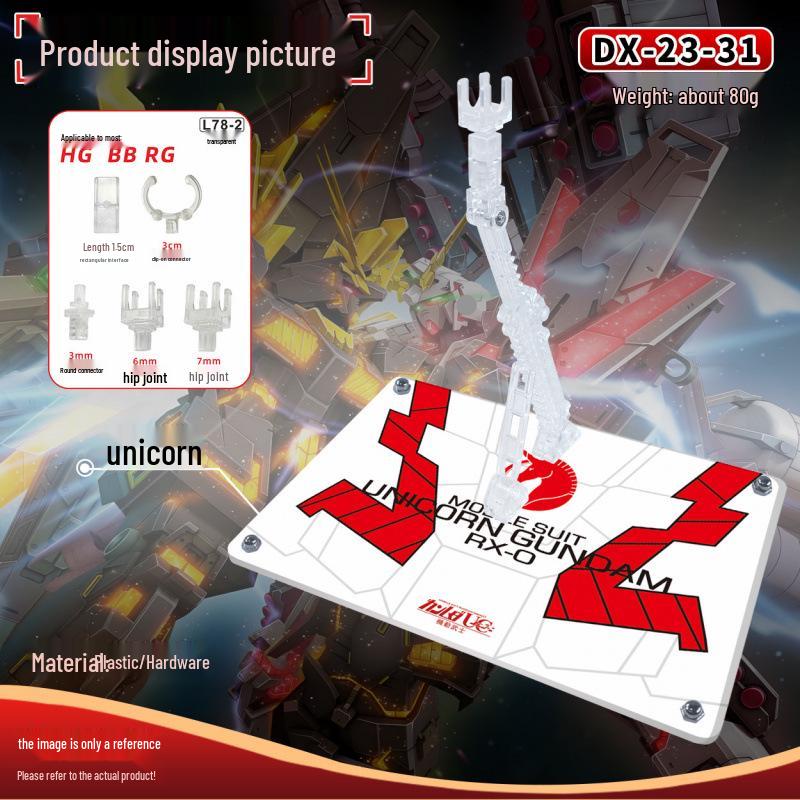 HG 1/144 Compatible Gundam Model Stand - Pink Winged Strike Freedom & Barbatos Themed Base
