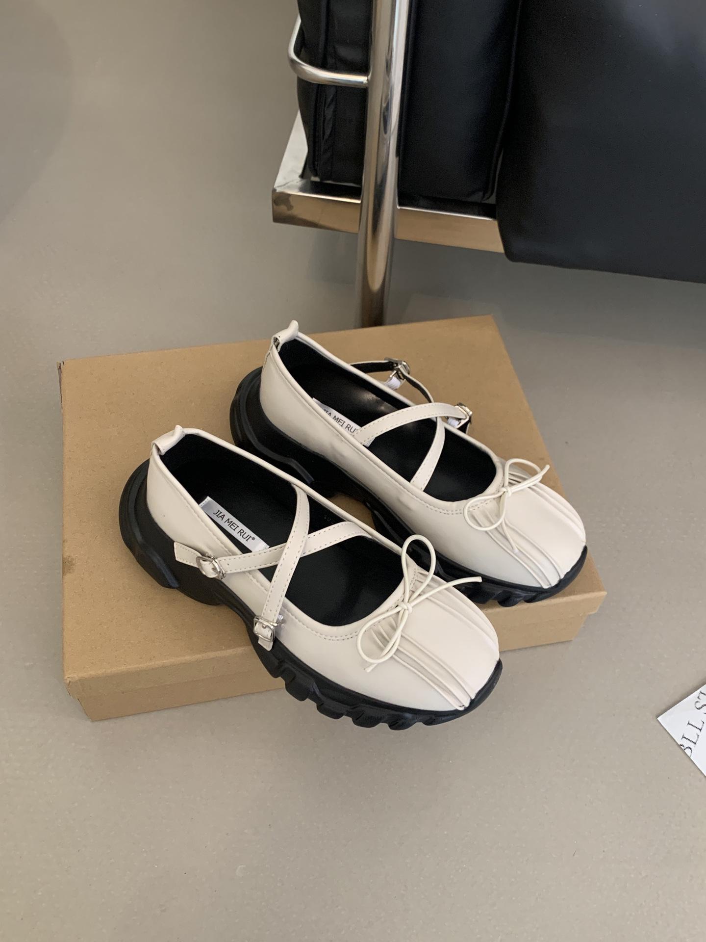 

Original Women s Casual French Height-Boosting Cute Doll Ruffled Thick-Soled Mary Jane Shoes 35 абрикосовый