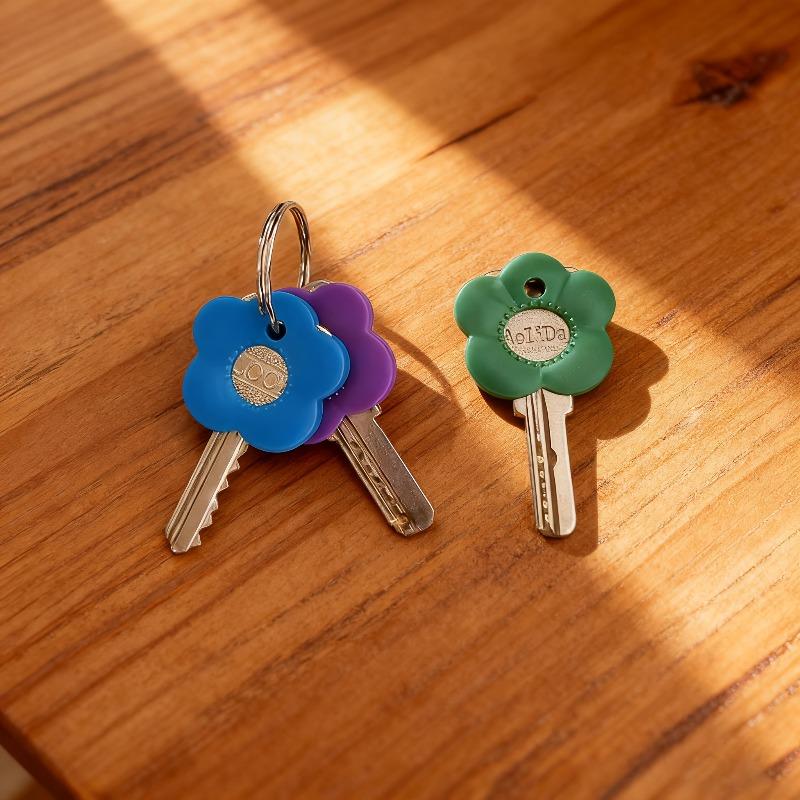10 Stück Blumenform Silikon Schlüsselkappen Bunte Gummi Schlüsselabdeckungen zur Schlüsselidentifizierung Niedliche Schlüsselidentifikationsabdeckungen für Schlüssel zu Hause und im Büro
