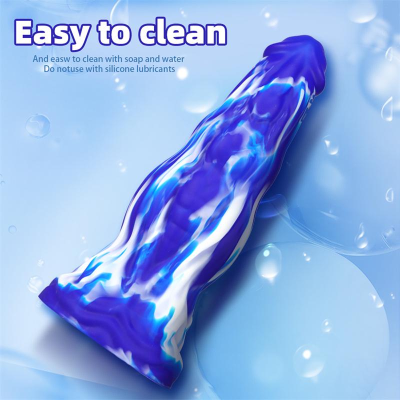 Big Pagoda Mixed Color Soft Simulation Penis Female Anal Plug Double Layer Liquid Silicone Adult Products
