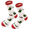 Christmas Mid-Calf Socks for Men Women Santa Claus Autumn Winter Gingerbread Man Cotton Elastic Gift Party Calf-Length Socks