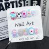 Short Round Press-On Nails With 3D Cartoon Bear Heart Design Sweet Cute Nail Art Tips Women Girls