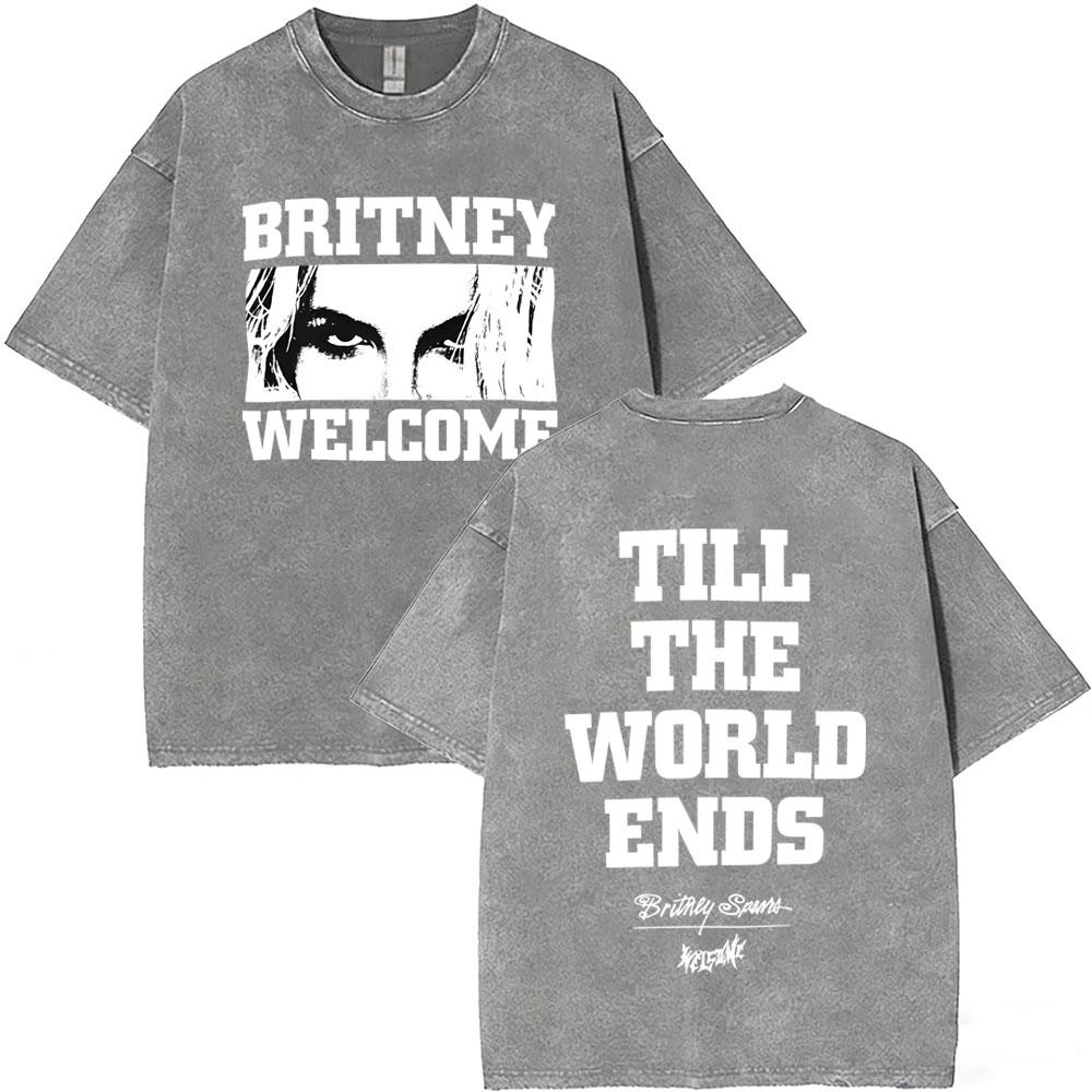 Washed Vintage Britney Spears Oops I Did It Again Graphic T Shirts Men Women Casual Oversized Short Sleeve Tshirts Streetwear