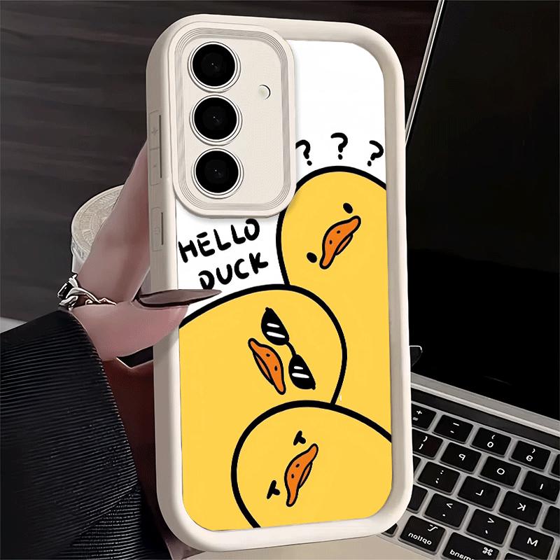 Phone Case for Samsung Galaxy S26 S25 Ultra S24 FE Funny Cute Cartoon Duck Shell S23 Plus S22 + S21 S20 5G Soft Silicone Funda