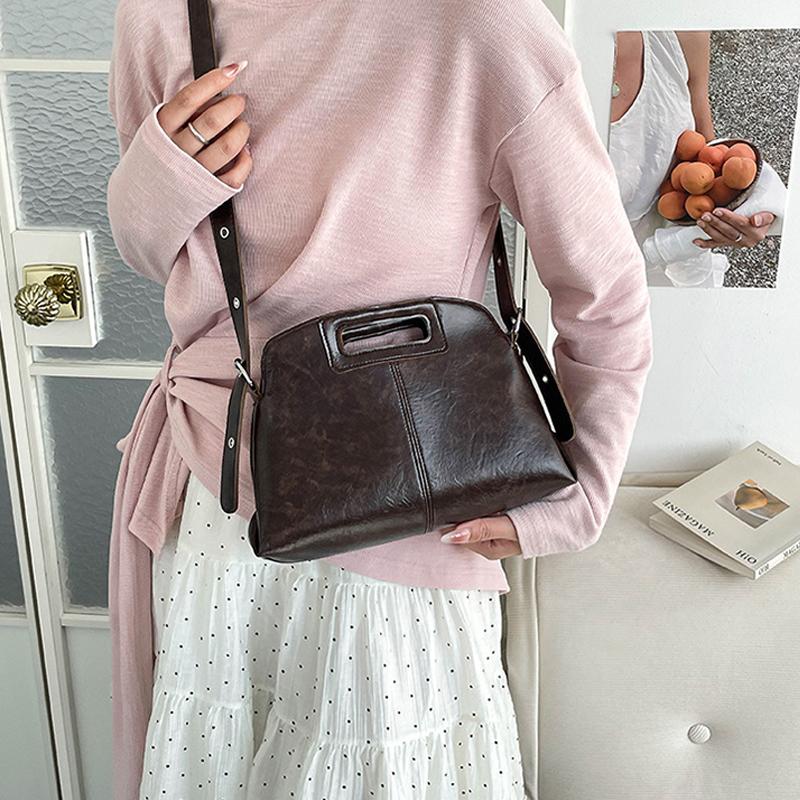 Urban Simple Style Large Capacity Commuter Crossbody Single Shoulder Handbag Retro Fashion Quality PU Crossbody Bag