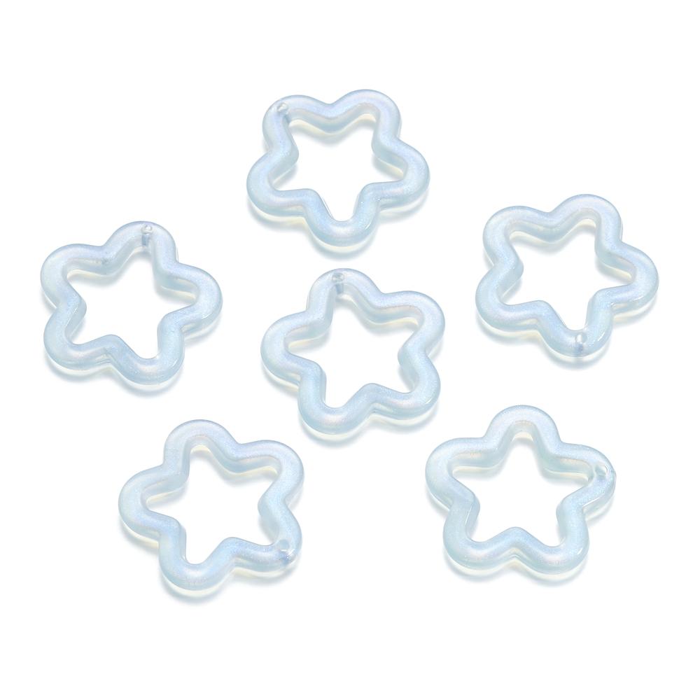 10Pcs/Lot Colorful Acrylic Five-Pointed Star Loose Pendent For DIY Necklace Bracelet Jewelry Making Accessories Supplies