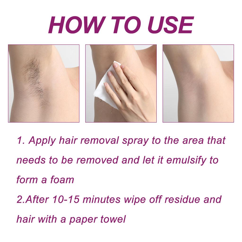 OceAura Body Hair Removal Spray Painless Hair Inhibitor Armpit Leg Hair Reduction Silky Smooth Skin Care Spray Hair Removal Foam