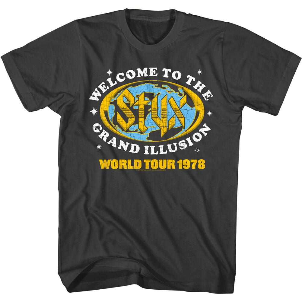 Styx Grand Illusion World Tour 78 Men T Shirt Welcome Rock Band Concert Merch M