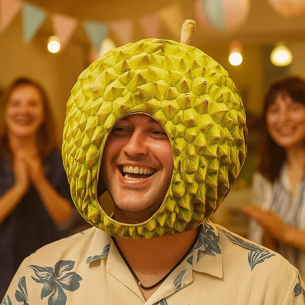 Comfortable Simulation Durian Hat Soft Cartoon Plush Hat Durian Headgear Cross-dressing Shows