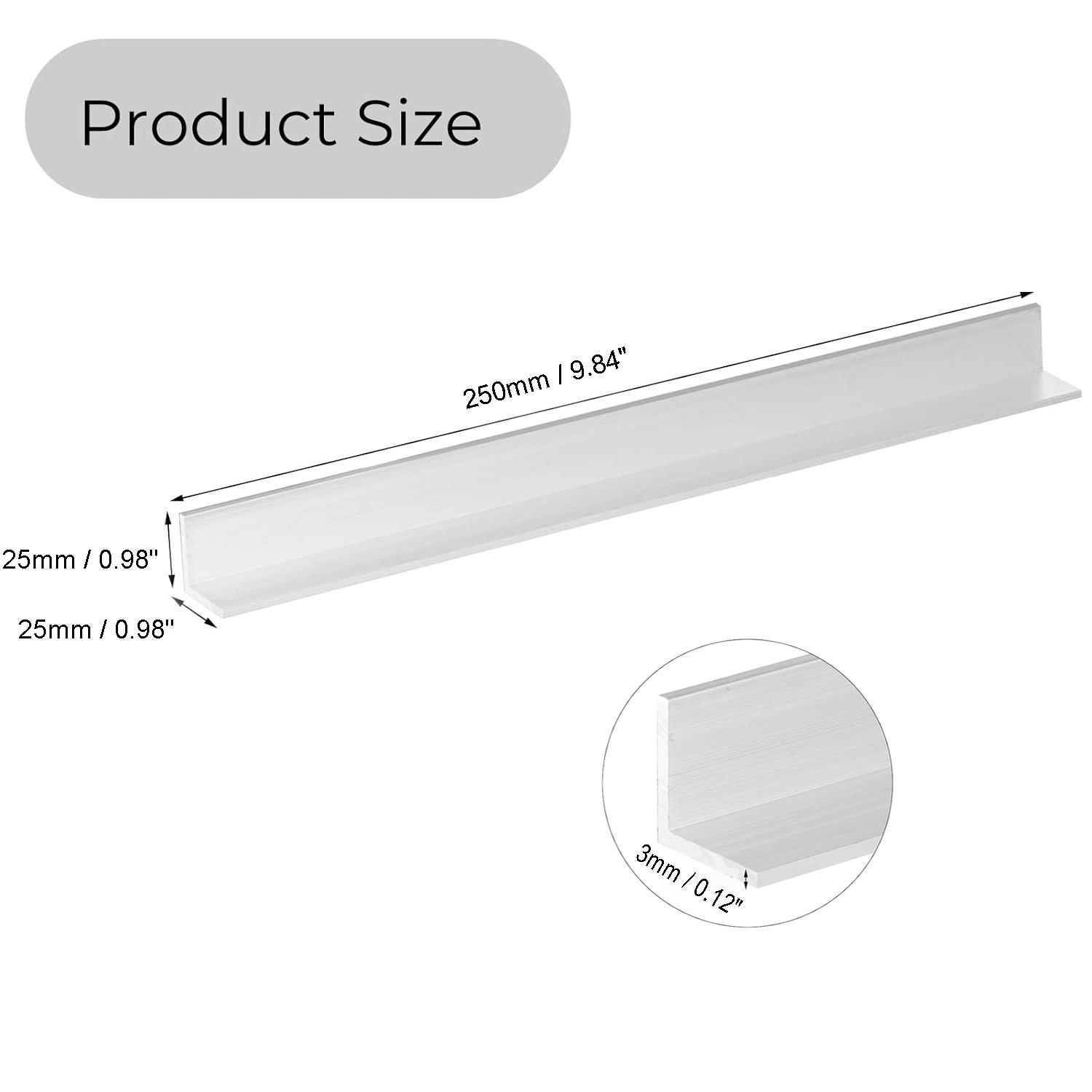 

6061 250мм Прямий кут алюмінієвий L-подібний алюмінієвий сплав Алюмінієва кромка трикутний профіль Декоративні матеріали 3x25x25x250mm