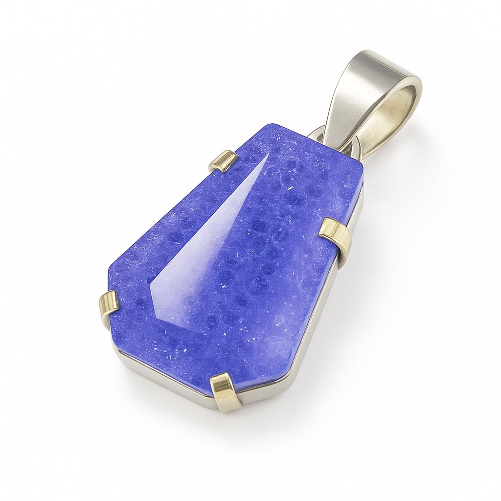 Natural Purple Tanzanite CERTIFIED 40 Ct Sterling Silver Fancy Gems Pendant AI-117-NS