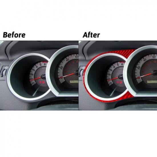 Red Carbon Fiber Interior Speedomter trument Cover Trim For Toyota Tacoma