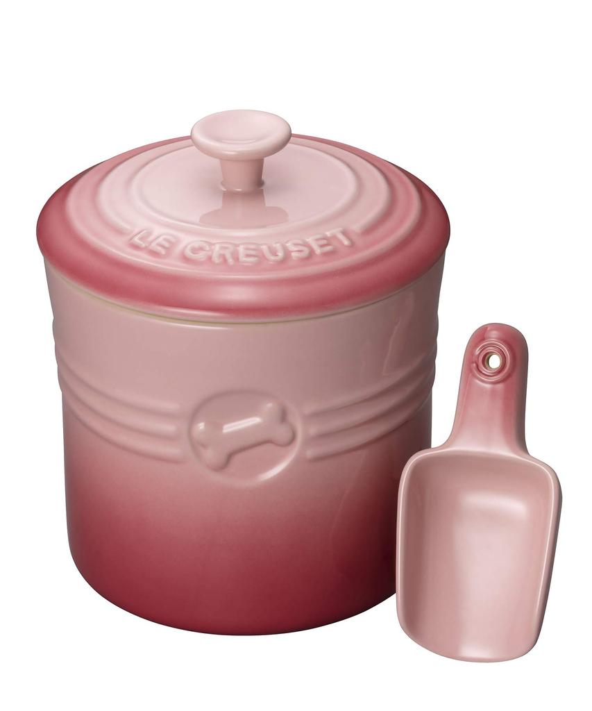 Le Creuset Pet Food Container (with Scoop), Natural Pink [Official Product in Japan]