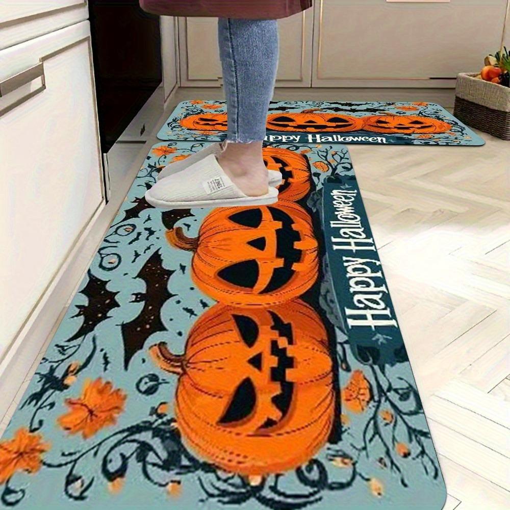 1PC Halloween skull Kitchen Rug Non-Slip Door Mat Pop design Bathroom Rug Bath Mat Carpet for Home Sink Laundry Decor