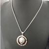 Round AAA CZ Lion Head Pendant Necklace,Silver Plated Animal Male Lion Stainless Steel Men Women Jewelry With Chain
