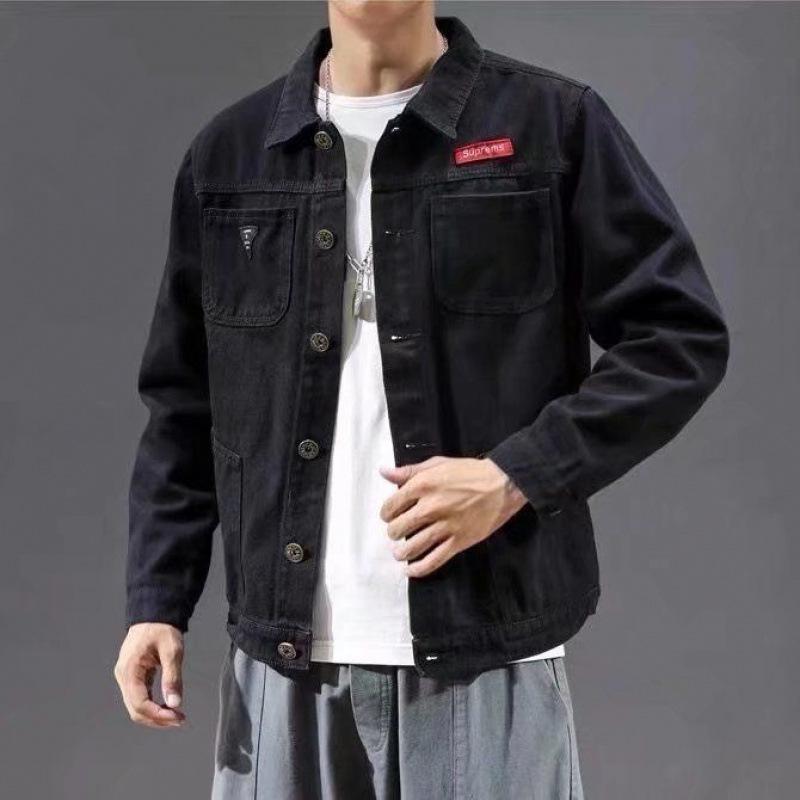 Мужская ретро джинсовая куртка свободного кроя на весну и осень - Уличный стиль, японский тренд 3XL