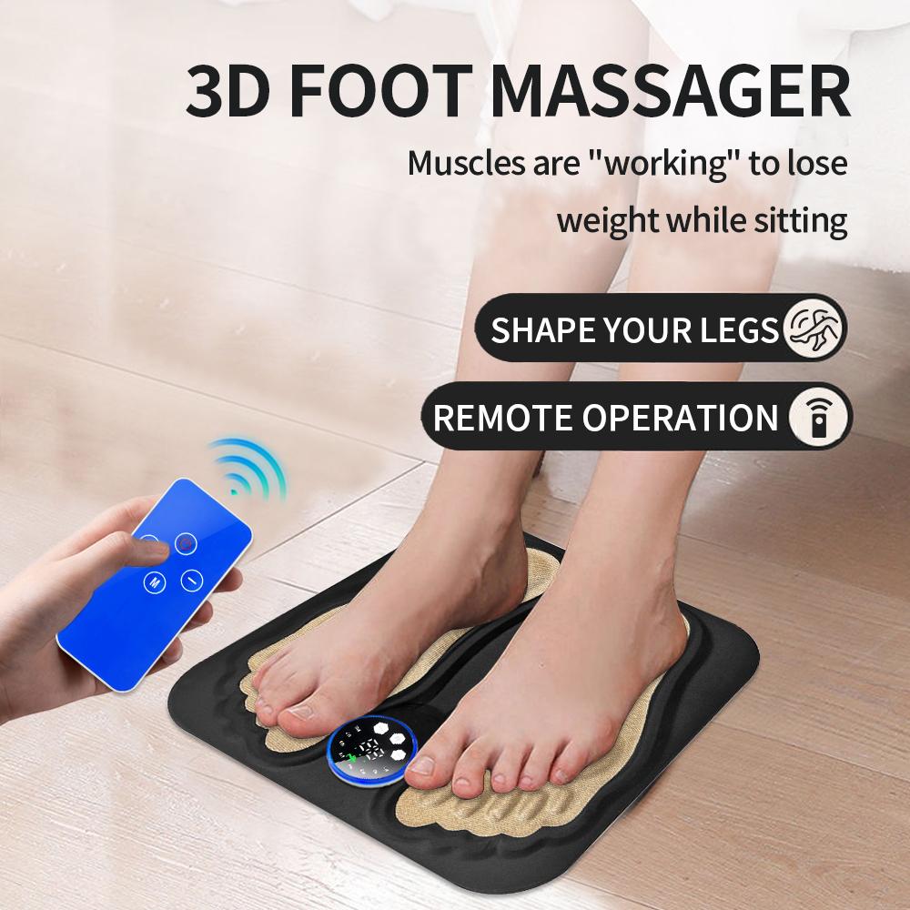 3D Microcurrent Foot Massager Mat - Portable Acupressure Stimulator for Home Travel Pain Relief
