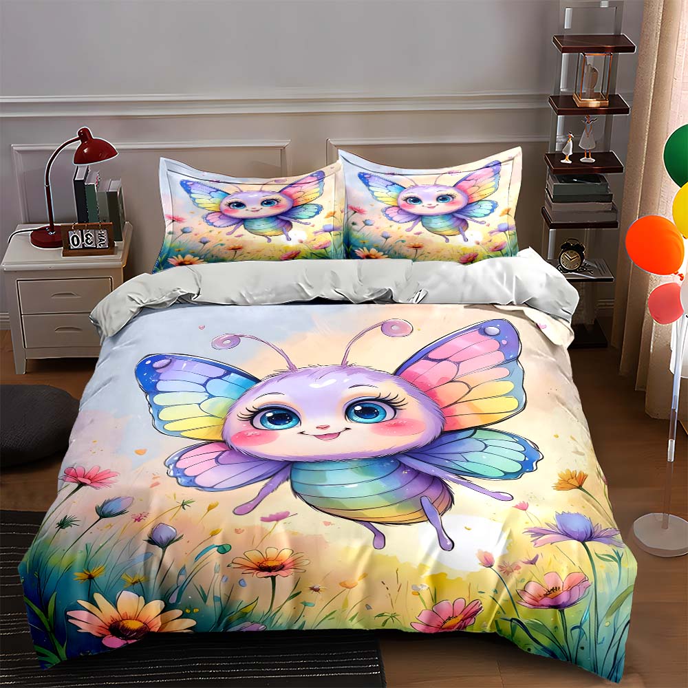 

Colorful butterfly design. Bedding Duvet cover sets Duvet covers Pillowcases gifts (1 * Duvet Cover 2 * Pillowcases, without duvet insert) 135x200cm