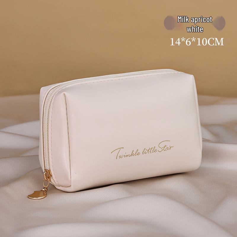 Compact PU Makeup Bag - Portable Handheld Storage & Coin Purse