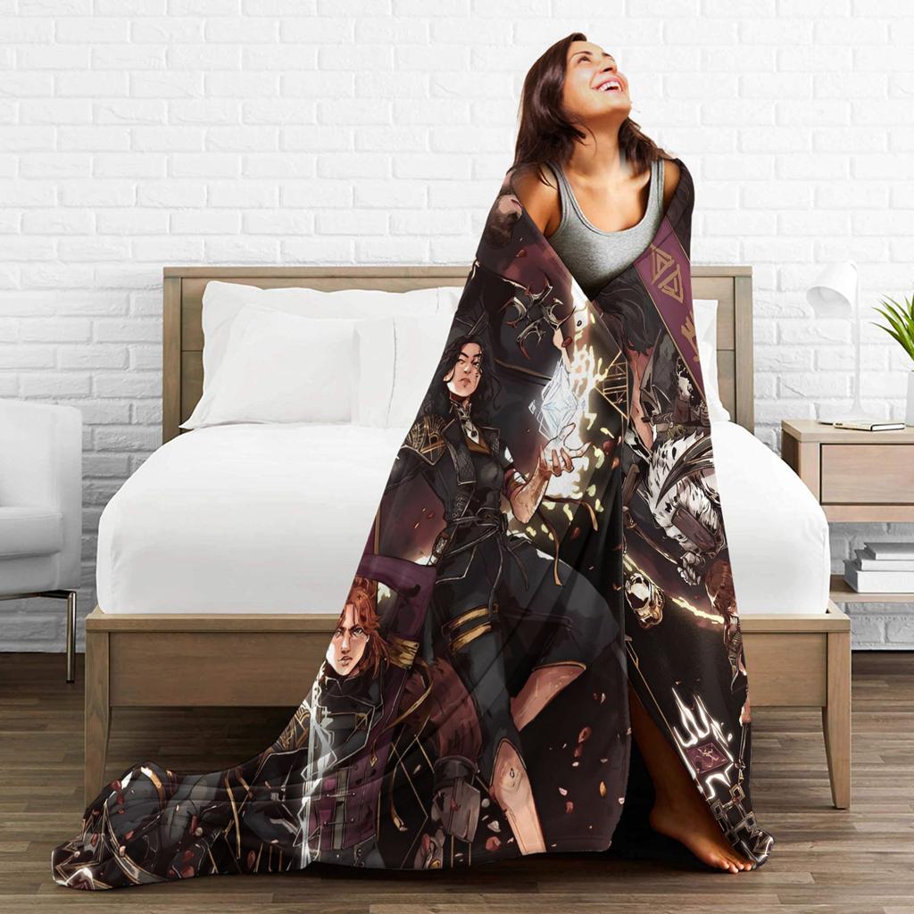 Clair Obscur Expedition 33 Gustave Flannel Throw Fashion Blankets Video Game for Couch Knitted Fashion Blanket Travel Warm Portable Quilt