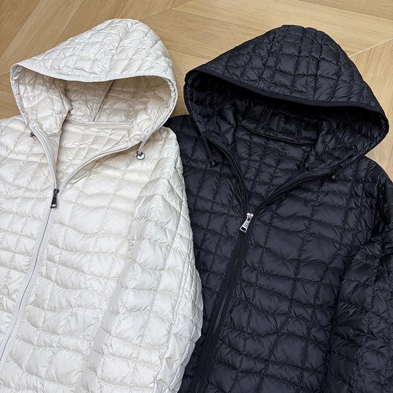 Big-name high-quality light and thin white duck short hooded down jacket women's short fashionable simple warm jacket