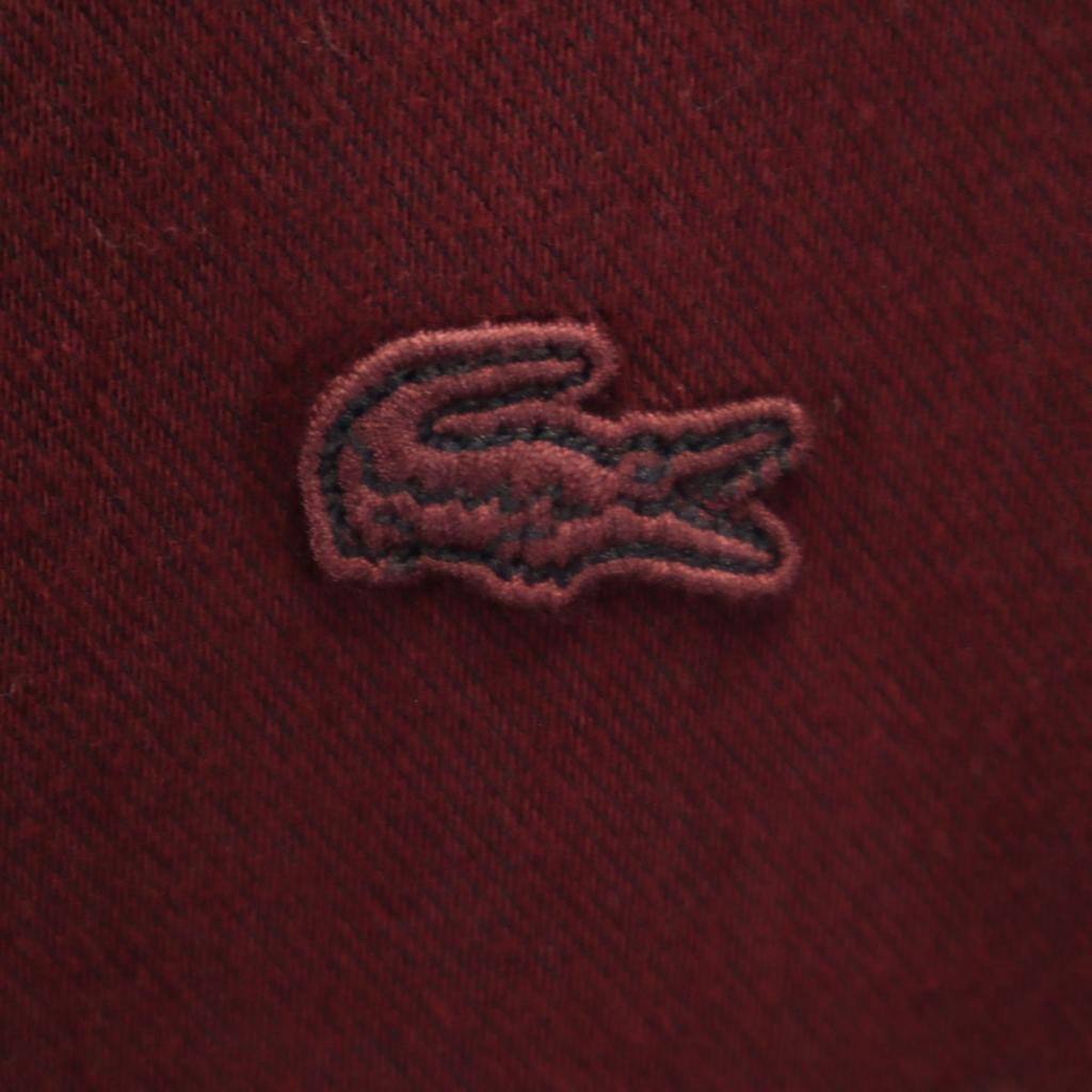 LACOSTE Long sleeve Band color Shirt dress 40 Bordeaux Women Used