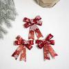 3PCS Handmade Christmas Ornaments Lattice Xmas Tree Bow Christmas Decoration Bowknot  Home Decor