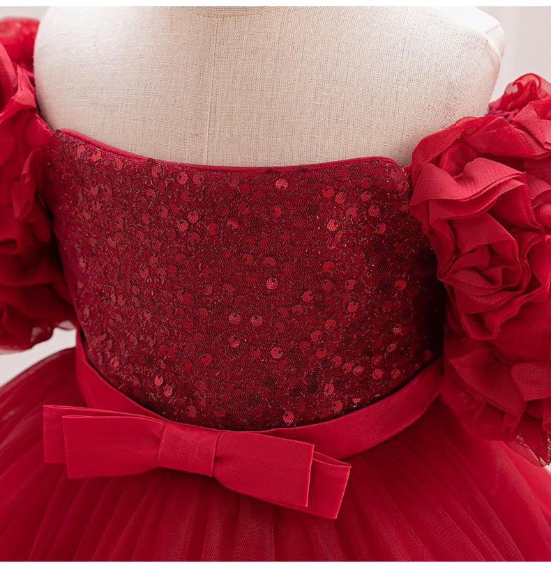 Girls' Sequin Princess Dress for Piano Performance