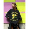 Natural Fresh Zesty Lemons Print Women Washed T-Shirts Summer Cotton T Shirt Y2K Loose Short Sleeves Breathable Tops