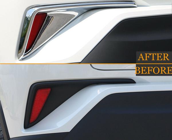 För Toyota C-HR CHR 2016-2019 Krom Bakre Bakljus Dimljus Lampa Kåpa Trim Ramar