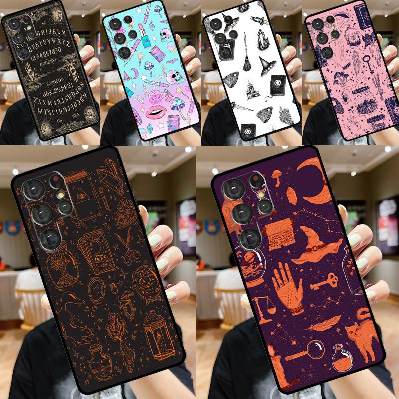 Girly Pastel Witch Goth Ouija Case For Samsung Galaxy S23 Ultra S22 S20 S21 FE Note 10 20 Ultra S8 S9 S10 S24 Plus Cover