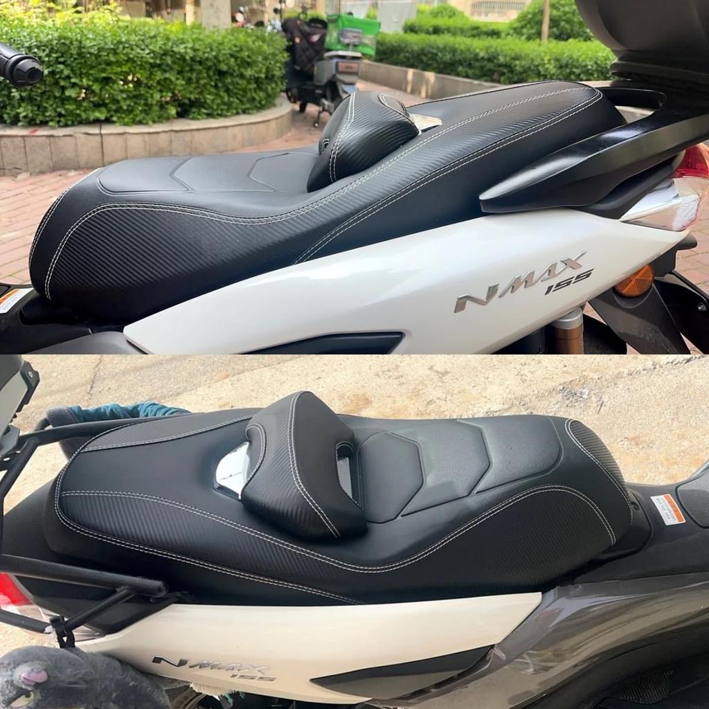 Yamaha NMAX155 N-MAX155 2020-2024 Motorcycle Seat, Single BucketSemi-Bucket, Carbon Black, Custom Seat, Lowered, Stepped Seat, Factory Style, with