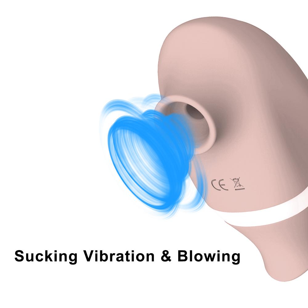 2 In 1 Clitoral Sucking Licking Vibrator Women G-Spot Suction Cup Dual Stimulation Nipple Massager Women Hardcore Adult Sex Toy