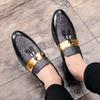 Hot Sale Men Flat Black Golden Formal Patchwork Shoe PU Leather Casual Men Shoes For Man Dress Shoes 2024 New Zapatos Hombre