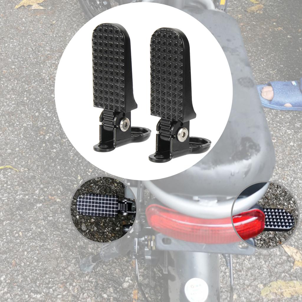 1 Pair Electric Scooter Pedals Anti Slip Folding Footrest for Electric Scooter Replacement Pedals Metal Foldable Pegs