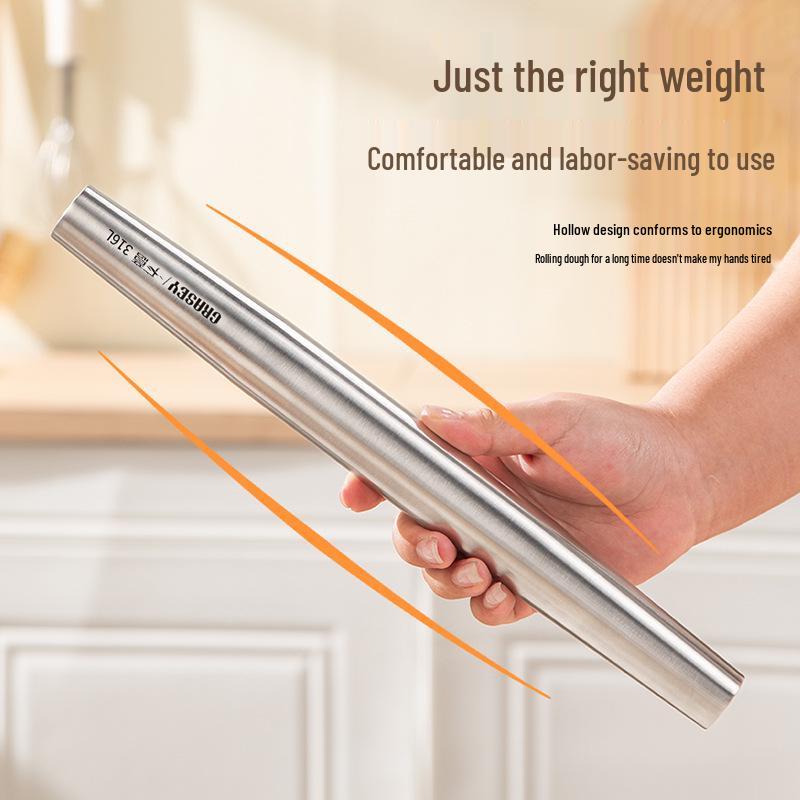 Thickened 316 Stainless Steel Dough Rolling Pin for Dumplings