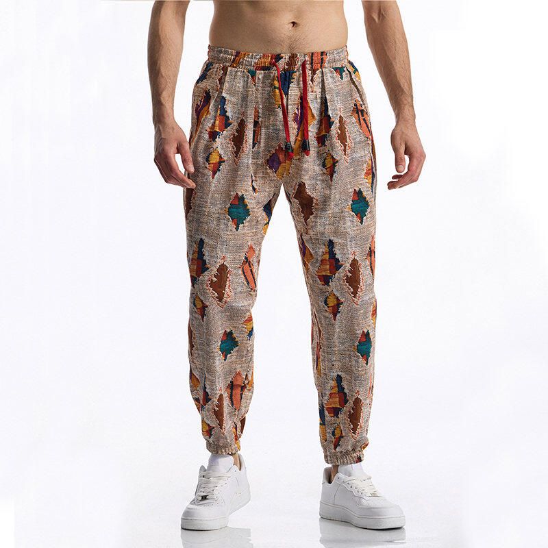 Pantaloni Casual da Uomo Estate Autunno Pantaloni con Stampa Farfalle Vestibilità Larga Vita Elastica con Coulisse Alla Moda e Comodi