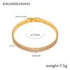 Elegant French-Inspired Tennis Bracelet With Full CZ Stone Setting Geometric Design Titanium Steel 18K Gold Plated Women