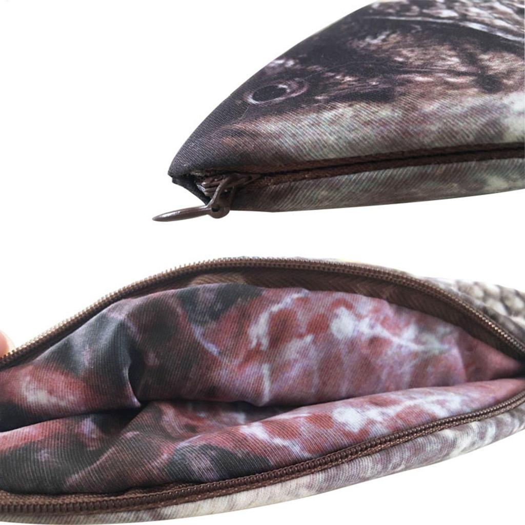 Carp Pen Bag Realistic Fish Shape Pencil Bag Stationery Bag Make-up Pouch With Zipper Back To School Pencil Pouch Pen Bag